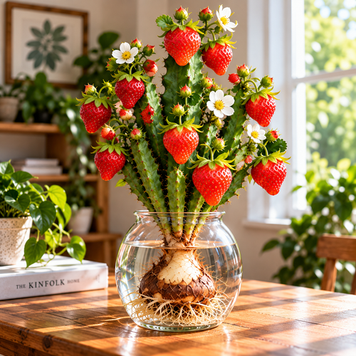 🍓 Rare Colorful Strawberry Cactus Bulbs– A Stunning Botanical Fantasy