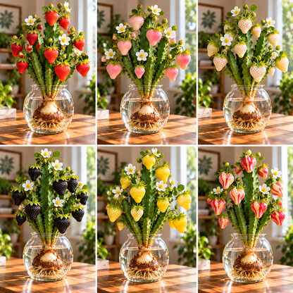 🍓 Rare Colorful Strawberry Cactus Bulbs– A Stunning Botanical Fantasy