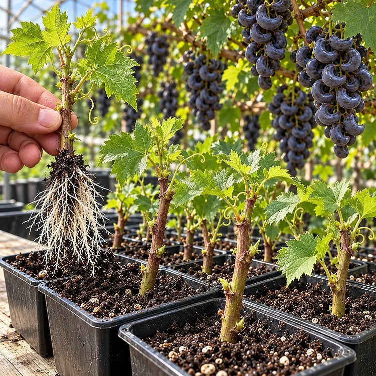 🌙🍇 Crescent Moon Grapes – Unique Garden Grapes for Trellises & Homegrown Harvests