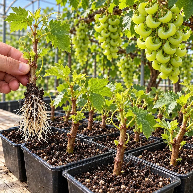 🌙🍇 Crescent Moon Grapes – Unique Garden Grapes for Trellises & Homegrown Harvests