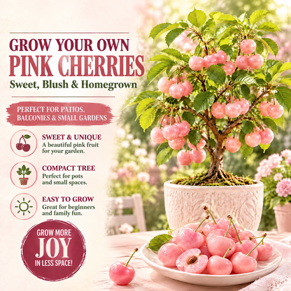 🍒 Juicy Pink Cherry Seeds – Small Fruit, Big Sweet Flavor