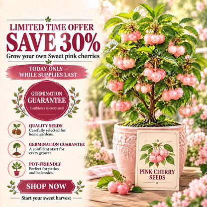 🍒 Juicy Pink Cherry Seeds – Small Fruit, Big Sweet Flavor