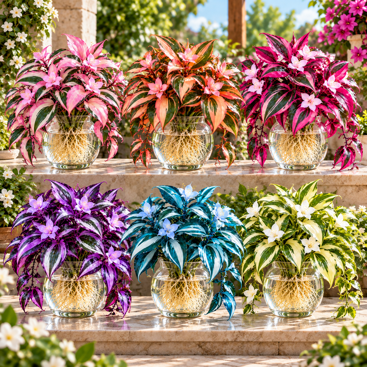 🌿 Rare Wedding Oil Painting Spider Plant Bulbs – Colorful Cascading Foliage for Indoor Displays