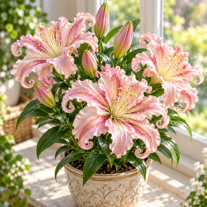🏡Endless Garden Inspiration🌸 Fantasy Curl Lily Bulbs – Giant Spiral Blooms for Water & Soil Growing! 💧🌱