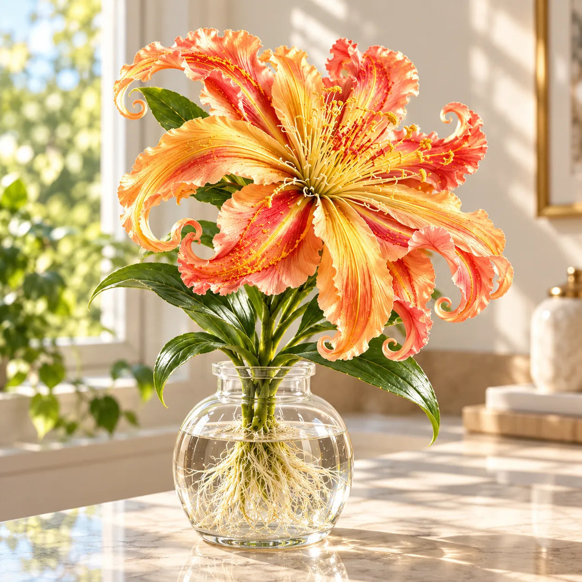 🏡Endless Garden Inspiration🌸 Fantasy Curl Lily Bulbs – Giant Spiral Blooms for Water & Soil Growing! 💧🌱