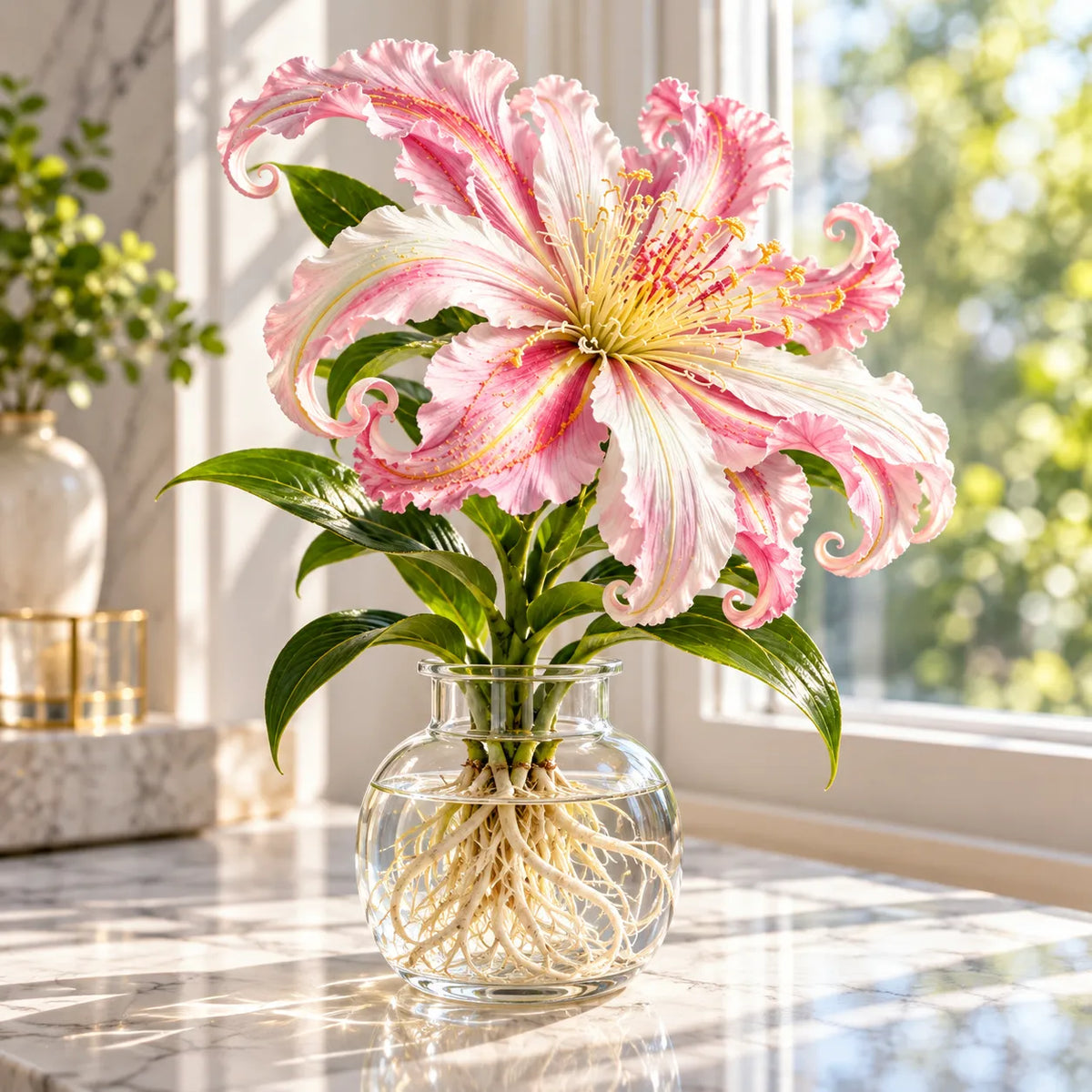 🏡Endless Garden Inspiration🌸 Fantasy Curl Lily Bulbs – Giant Spiral Blooms for Water & Soil Growing! 💧🌱
