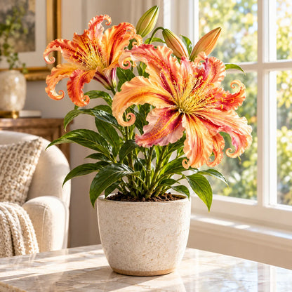 🏡Endless Garden Inspiration🌸 Fantasy Curl Lily Bulbs – Giant Spiral Blooms for Water & Soil Growing! 💧🌱