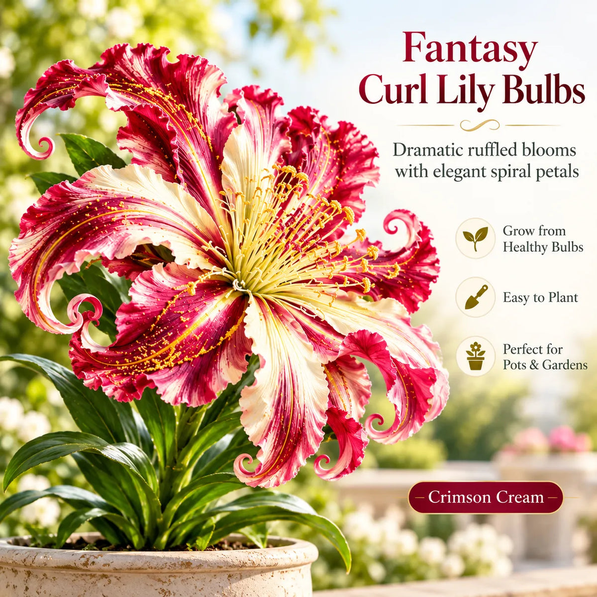 🏡Endless Garden Inspiration🌸 Fantasy Curl Lily Bulbs – Giant Spiral Blooms for Water & Soil Growing! 💧🌱