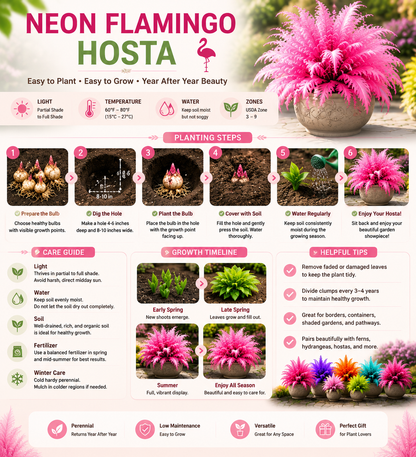 🦩 Neon Flamingo Hosta Bulbs - Bring a Rare Flamingo-Inspired Garden Showpiece to Life