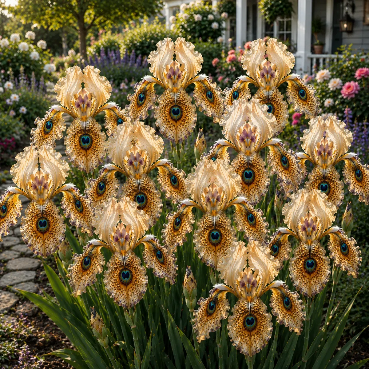 🦚 Peacock Eye Iris Bulbs — 🌸Blooms Everyone Stops to Admire