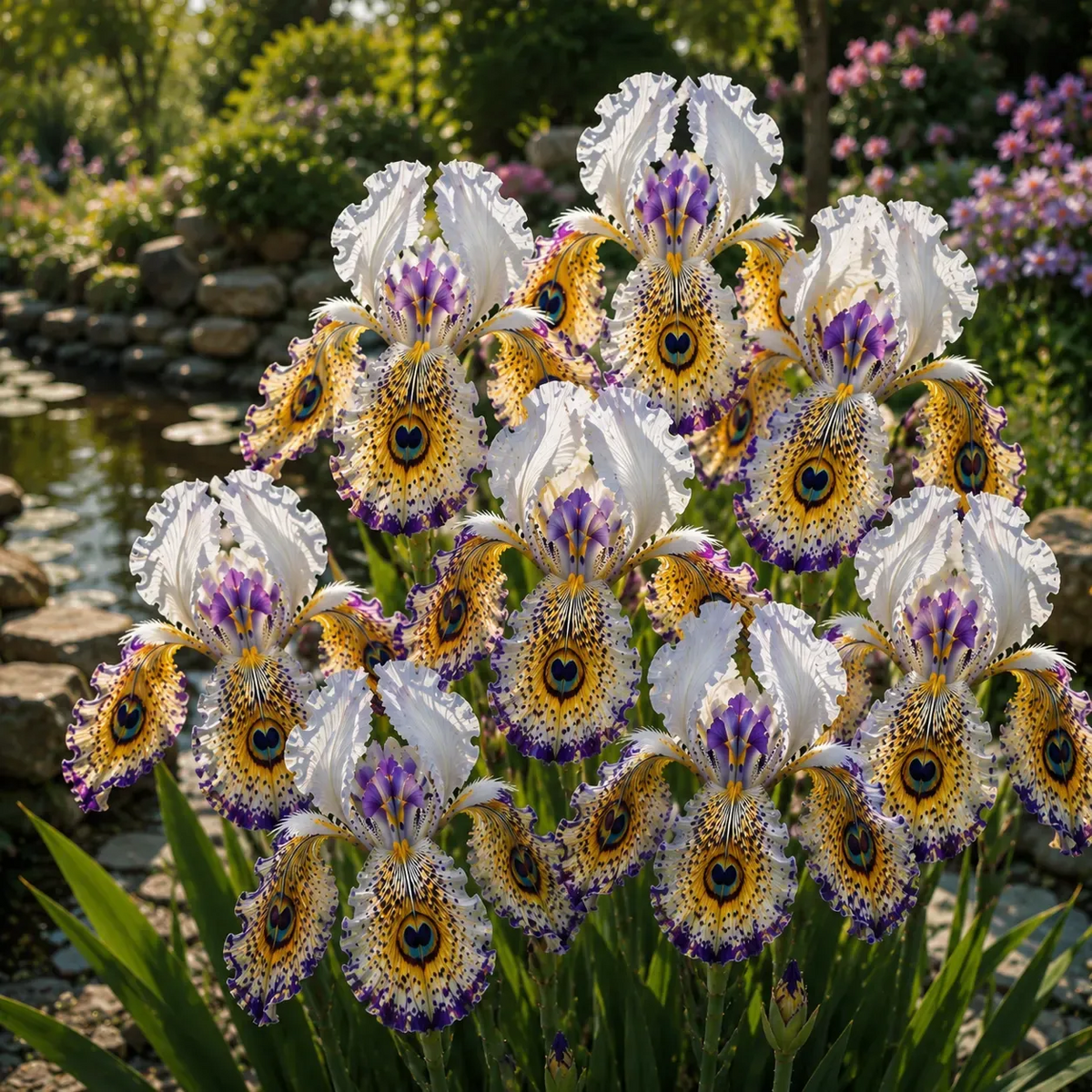 🦚 Peacock Eye Iris Bulbs — 🌸Blooms Everyone Stops to Admire