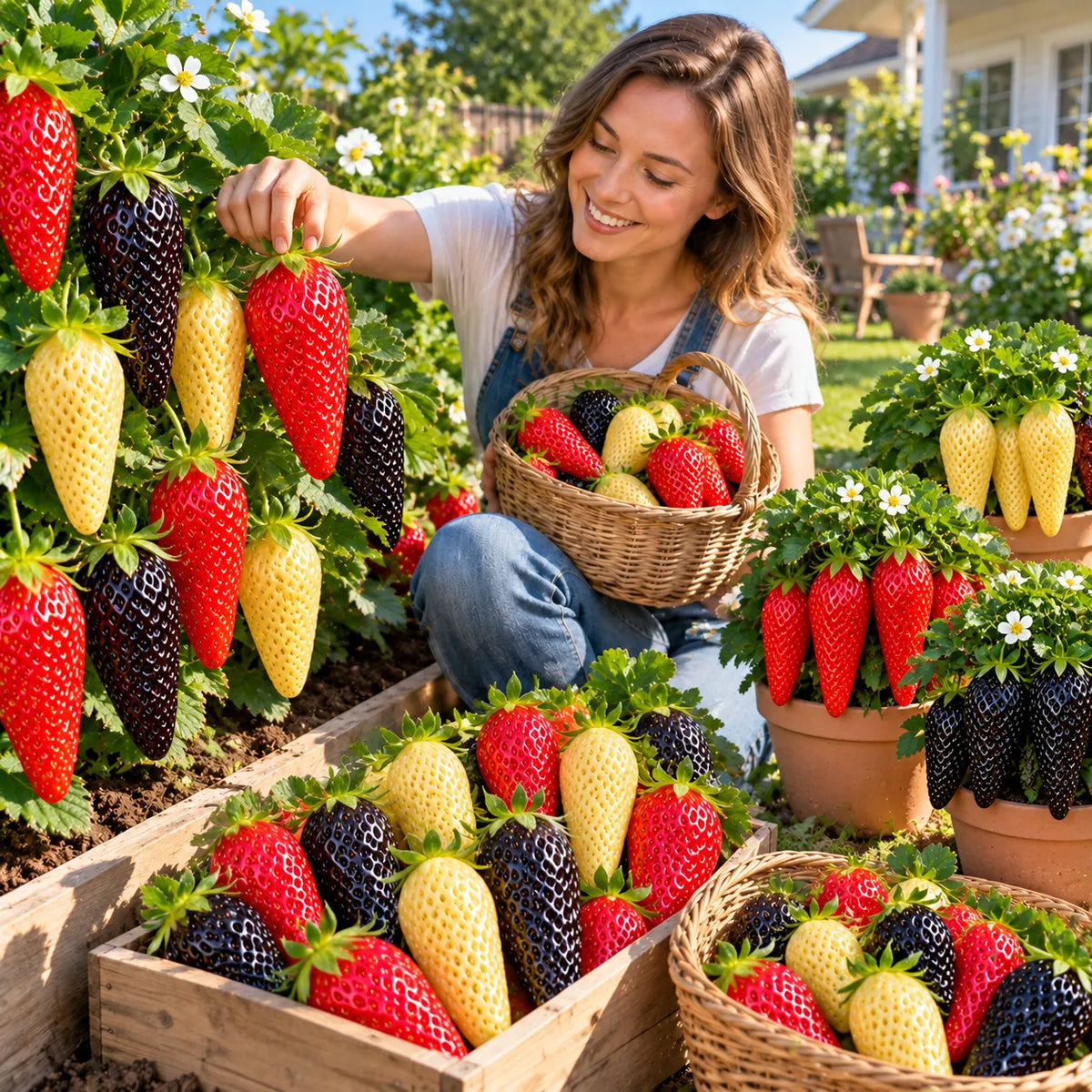 🤗🍓Long Strawberry Seeds – Easy to Grow, Abundant Harvests🌱🎁