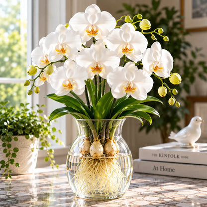 🌸 Rare Hydroponic Phalaenopsis Orchid Bulbs – Elegant Blooms Grown Beautifully in Water