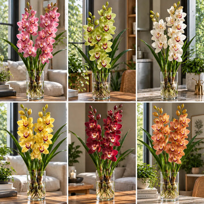 🌸 Rare Hydroponic Cymbidium Orchid Bulbs – Tall Elegant Blooms Grown in Water