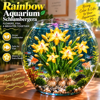 🦀  Mix Colors Rainbow Aquarium Schlumbergera – Easy-Care Blooms in Every Shade for a Colorful Aquatic Display 🌈🐠