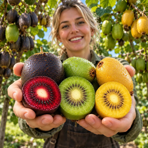 🥝 Cold-Hardy Mini Kiwi Seeds — Cold-Resistant, Smooth-Skinned Kiwi Vines