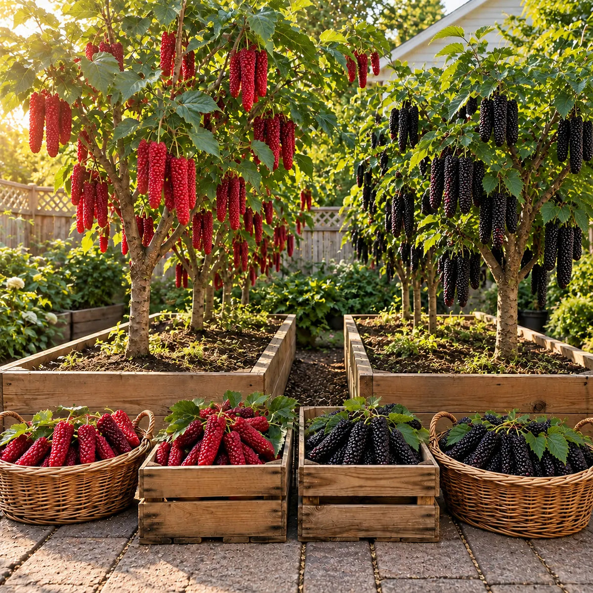 🌿 Rare Giant Mulberry Saplings – Grow Sweet Red & Black Berries at Home