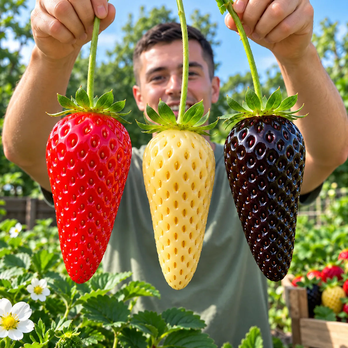 🤗🍓Long Strawberry Seeds – Easy to Grow, Abundant Harvests🌱🎁