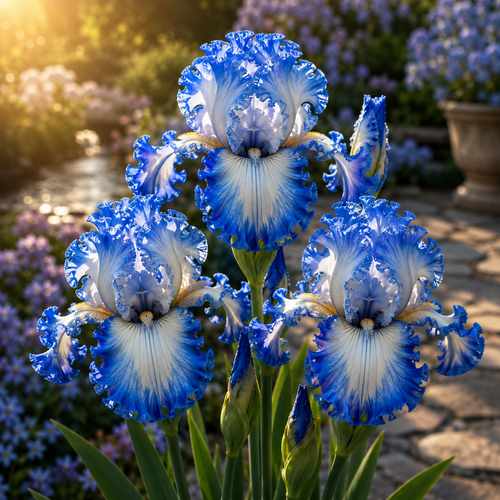 🌼Velvet Ruffle Iris Bulbs – #4 Blue