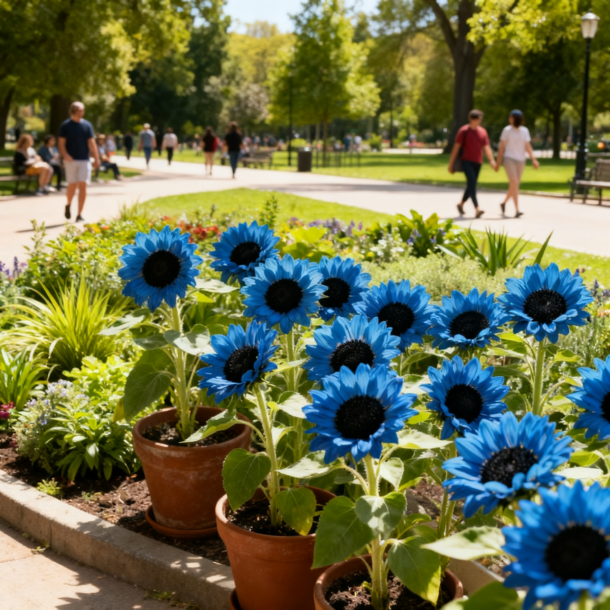 💙 Bright Blue Sunflower Seeds 🌻 Rare Color, Eye-Catching Garden Blooms
