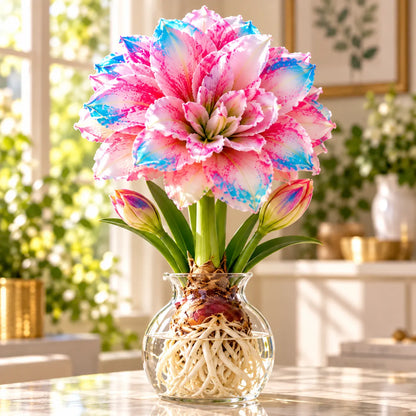 🌸 Rare Hydroponic Double Amaryllis Bulbs – Giant Ruffled Blooms in Stunning Colors