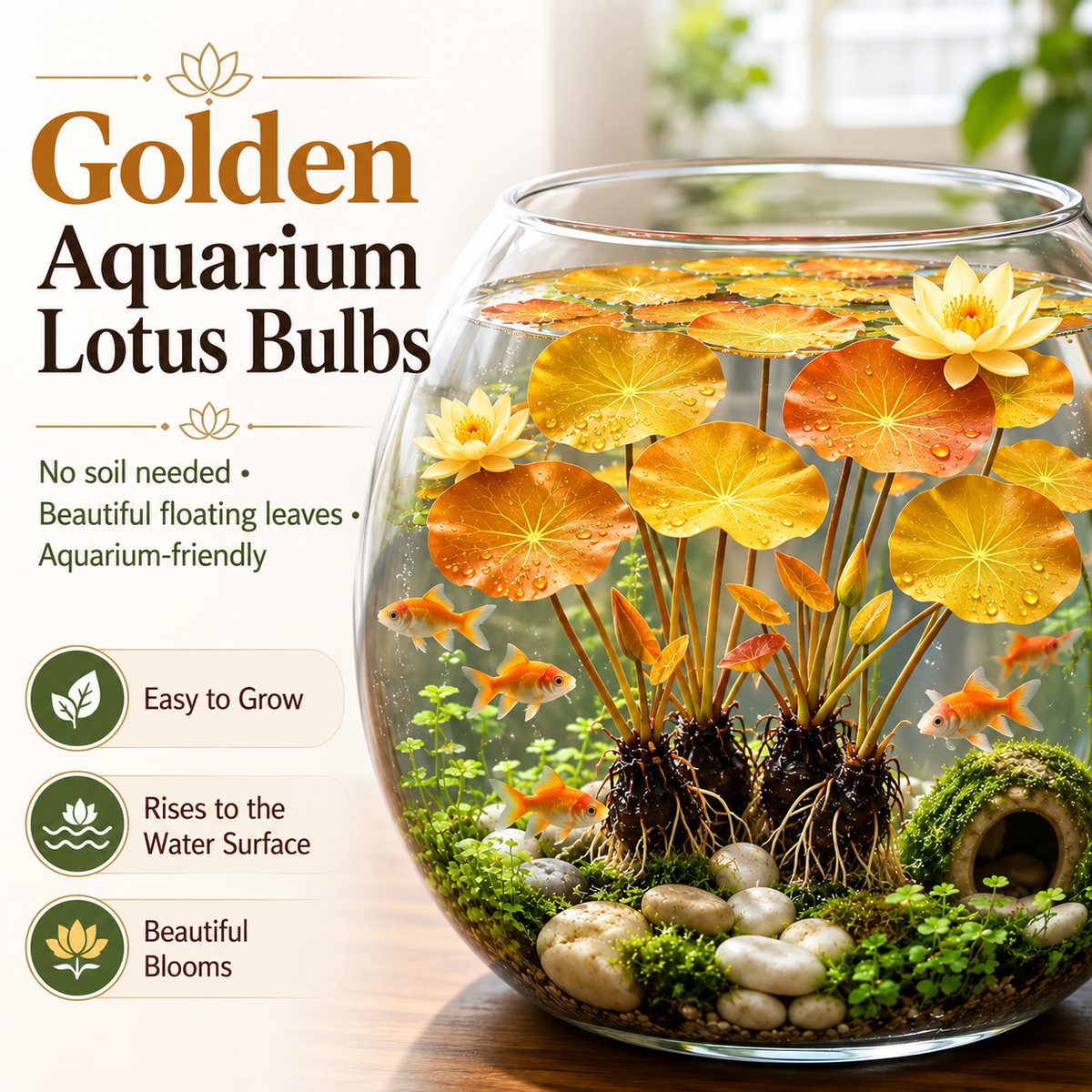 🐟Hydroponic red lotus roots🌿 Turn Your Aquarium into a Living Garden