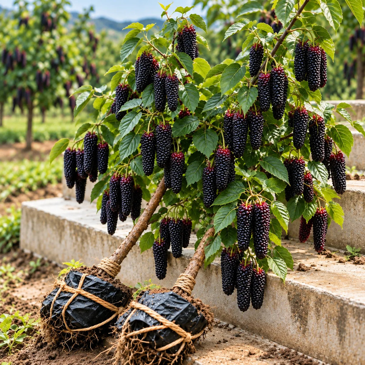 🌿 Rare Giant Mulberry Saplings – Grow Sweet Red & Black Berries at Home