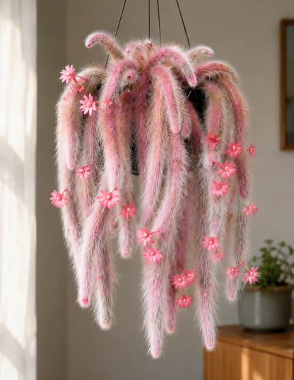 🌸 Rare Rainbow Monkey Tail Cactus Bulbs – Cascading Blooms for Hanging Baskets