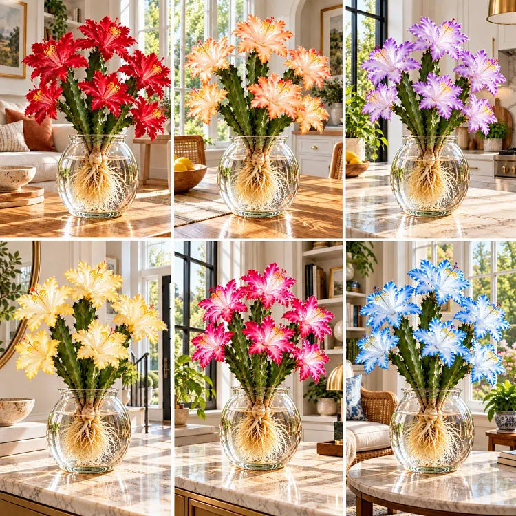 🌵🌸 Rare Hydroponic Multicolor Flowering Cactus Bulbs
