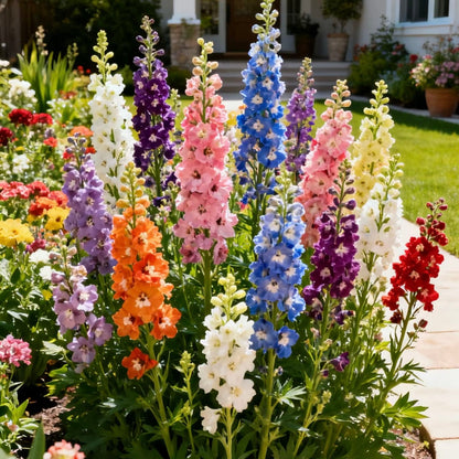 💙Grow Tall, Elegant Delphinium Flowers for a Dreamy Cottage Garden