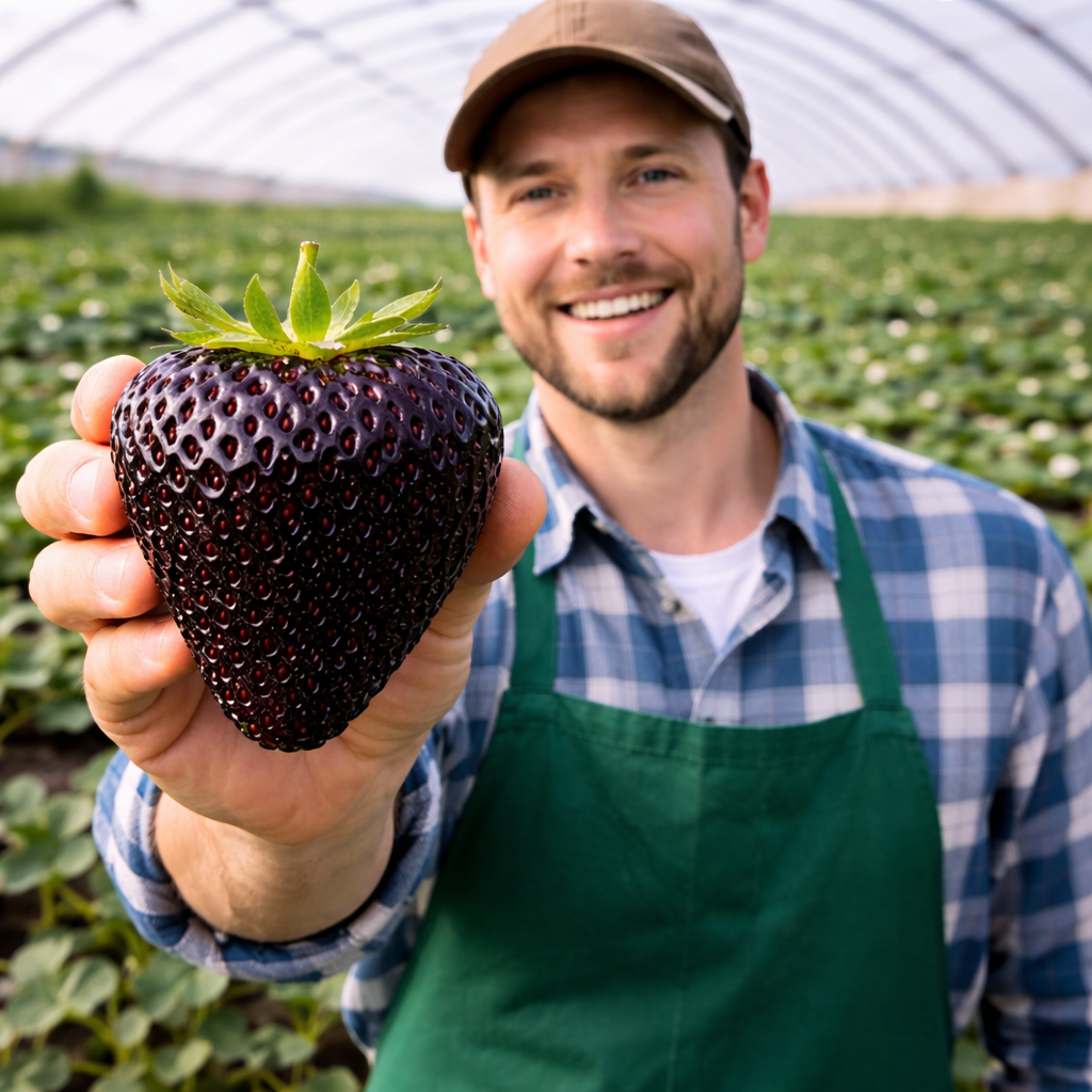 👍New Arrivals👍🍓Giant Black Diamond Strawberries Seeds – Sweet, Nutrient-Rich & Easy to Grow at Home