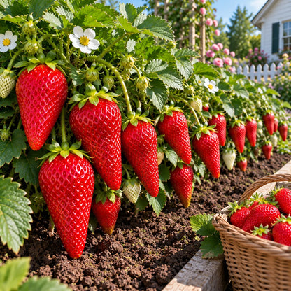🤗🍓Long Strawberry Seeds – Easy to Grow, Abundant Harvests🌱🎁
