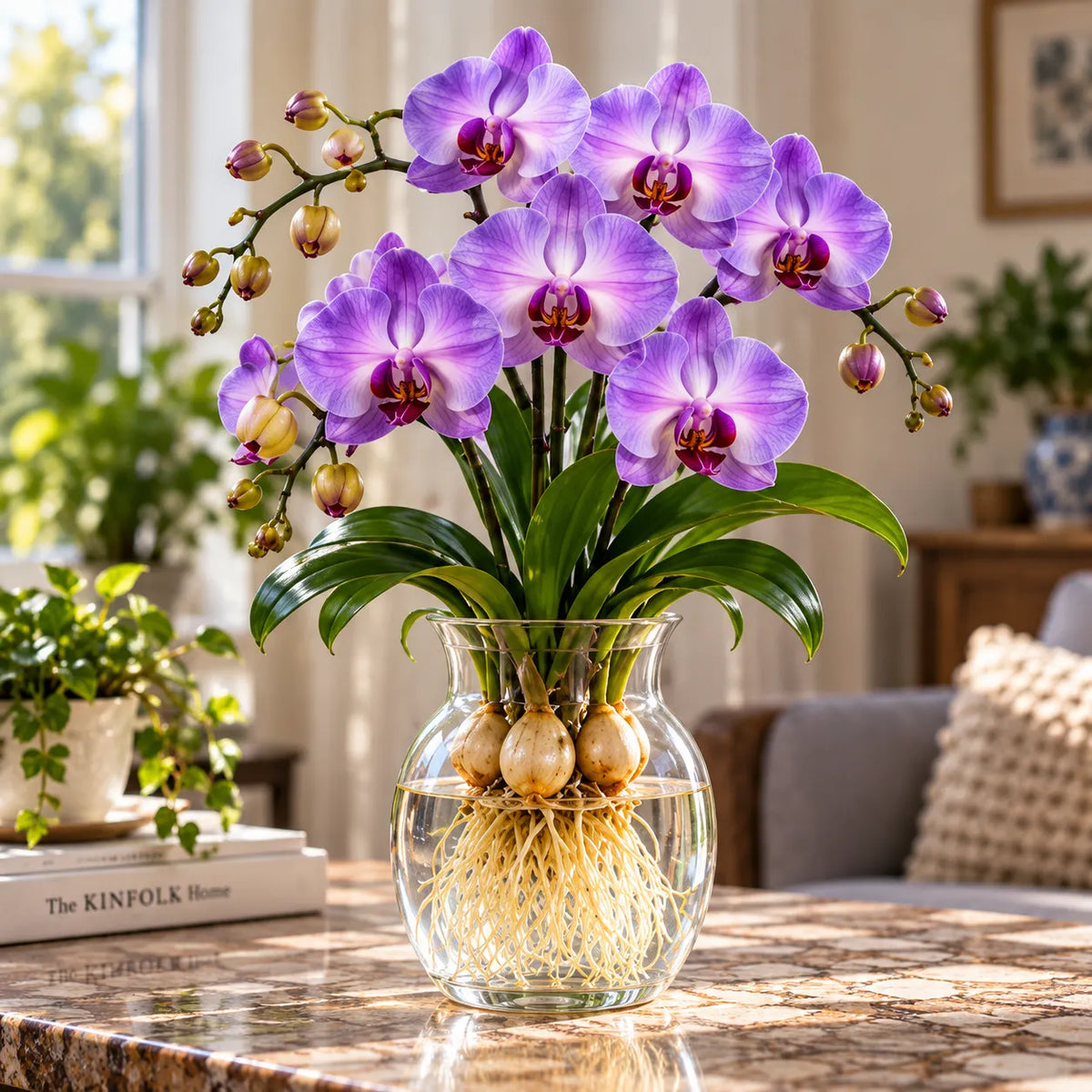 🌸 Rare Hydroponic Phalaenopsis Orchid Bulbs – Elegant Blooms Grown Beautifully in Water