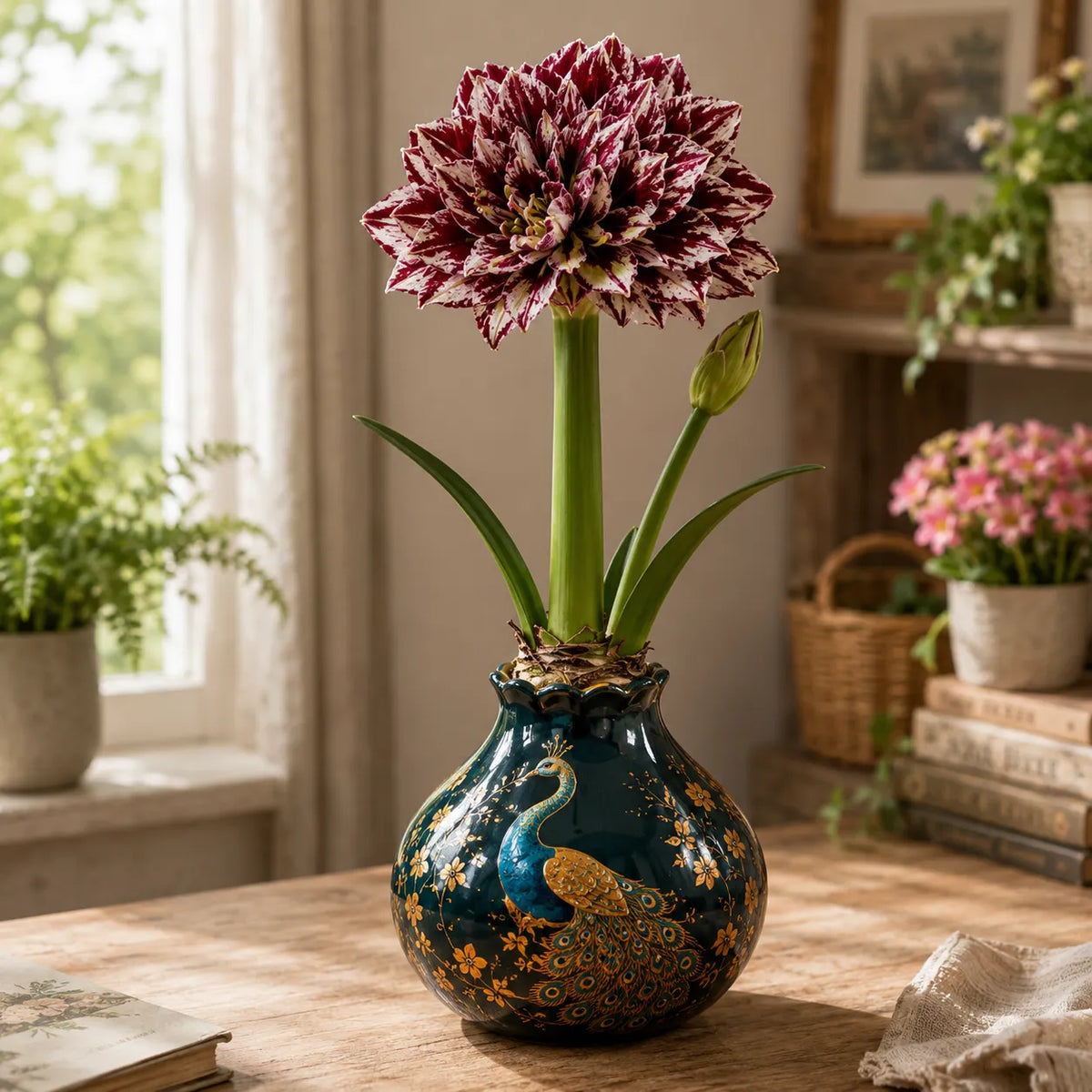 🤗🌺 Double Amaryllis Bulbs – No Soil, No Water, Just Watch Them Bloom