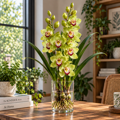 🌸 Rare Hydroponic Cymbidium Orchid Bulbs – Tall Elegant Blooms Grown in Water