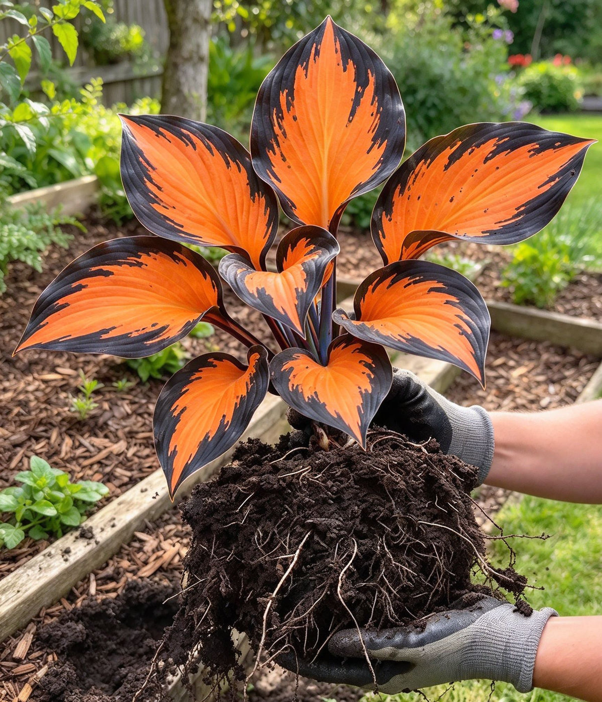 Rare Flame Heart Hosta Bulbs🔥 Shade Loving Exotic Plant