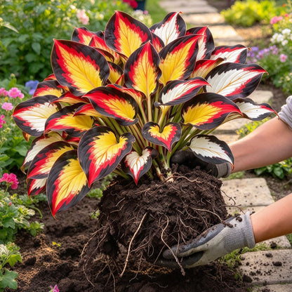 Rare Flame Heart Hosta Bulbs🔥 Shade Loving Exotic Plant
