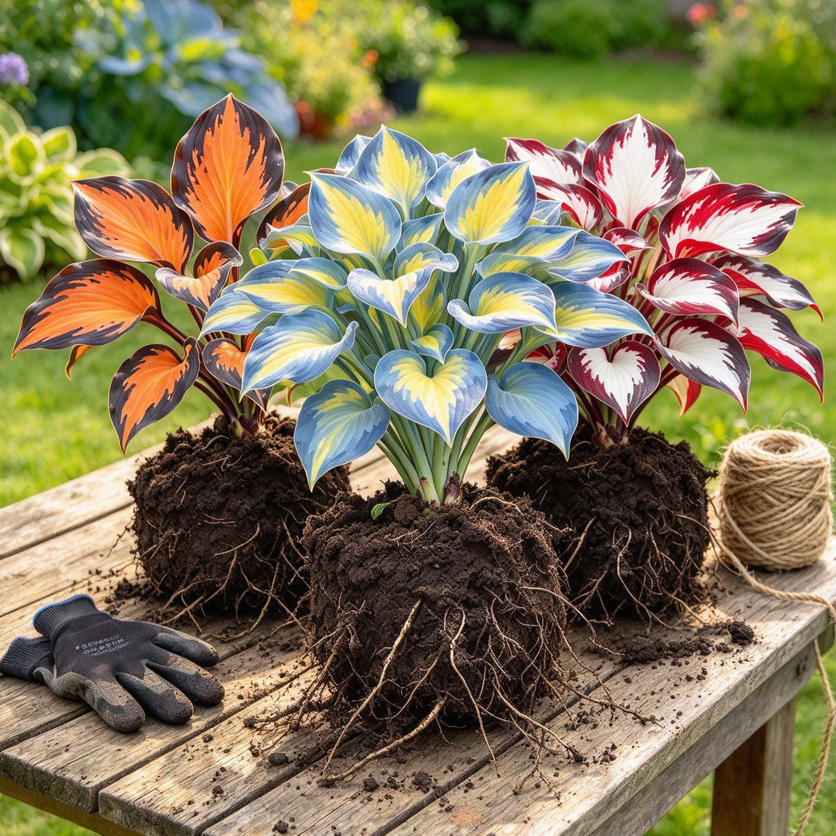 Rare Flame Heart Hosta Bulbs🔥 Shade Loving Exotic Plant