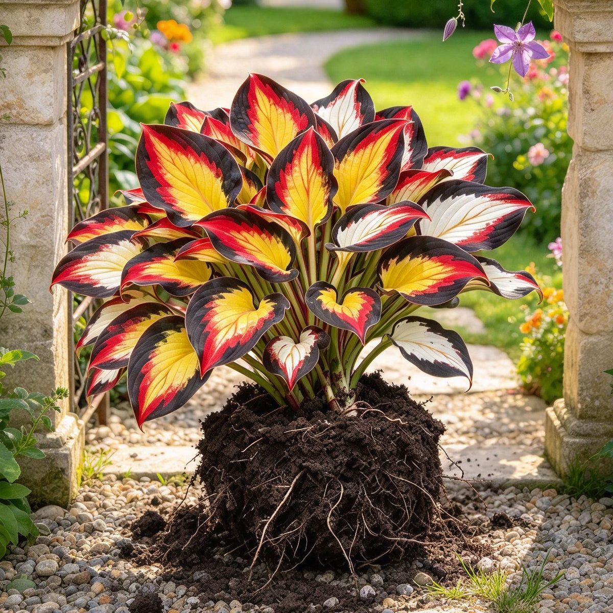 Rare Flame Heart Hosta Bulbs🔥 Shade Loving Exotic Plant