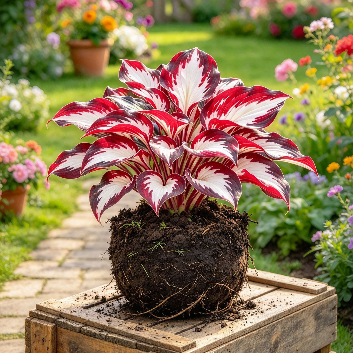 Rare Flame Heart Hosta Bulbs🔥 Shade Loving Exotic Plant