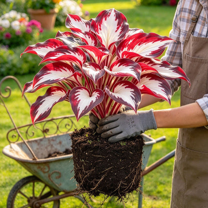 Rare Flame Heart Hosta Bulbs🔥 Shade Loving Exotic Plant